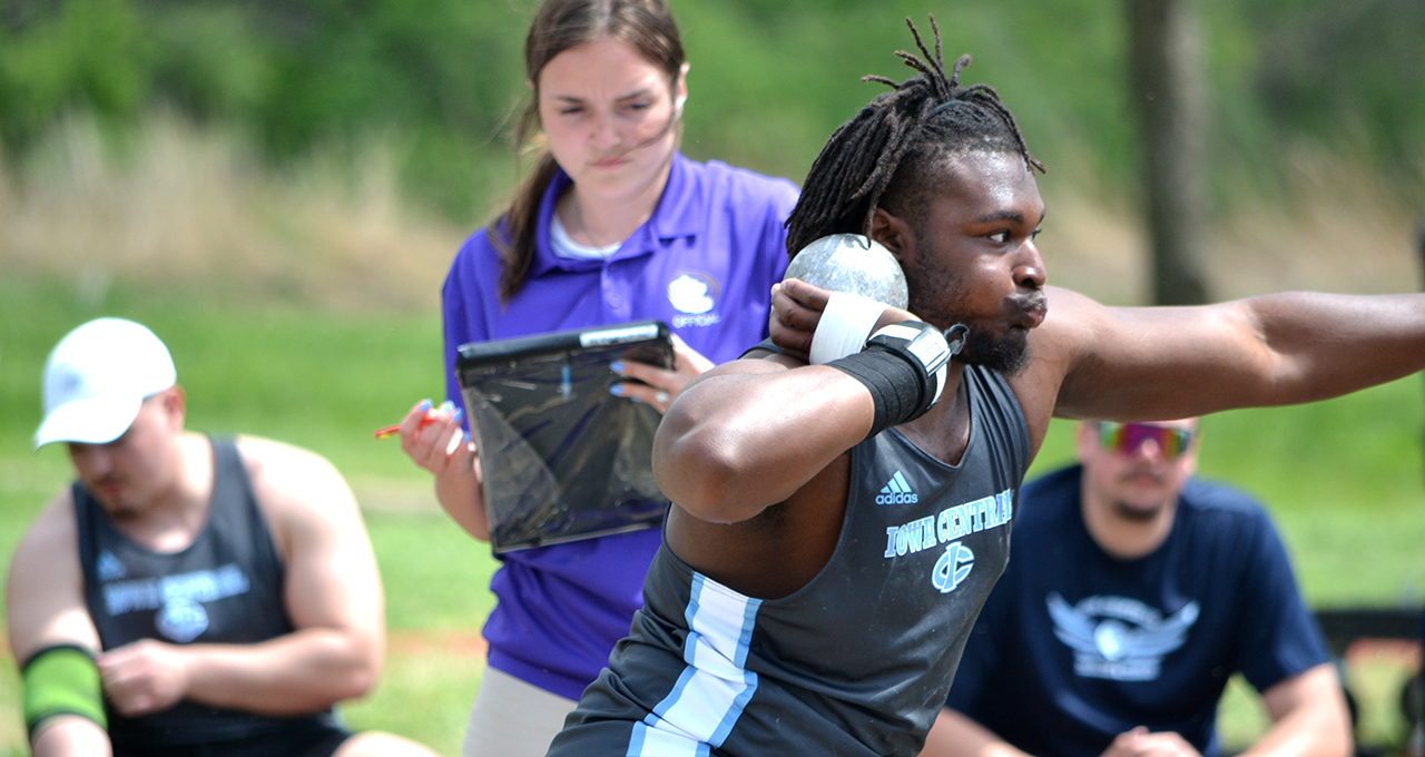 Male Athlete Throwing Shot Put