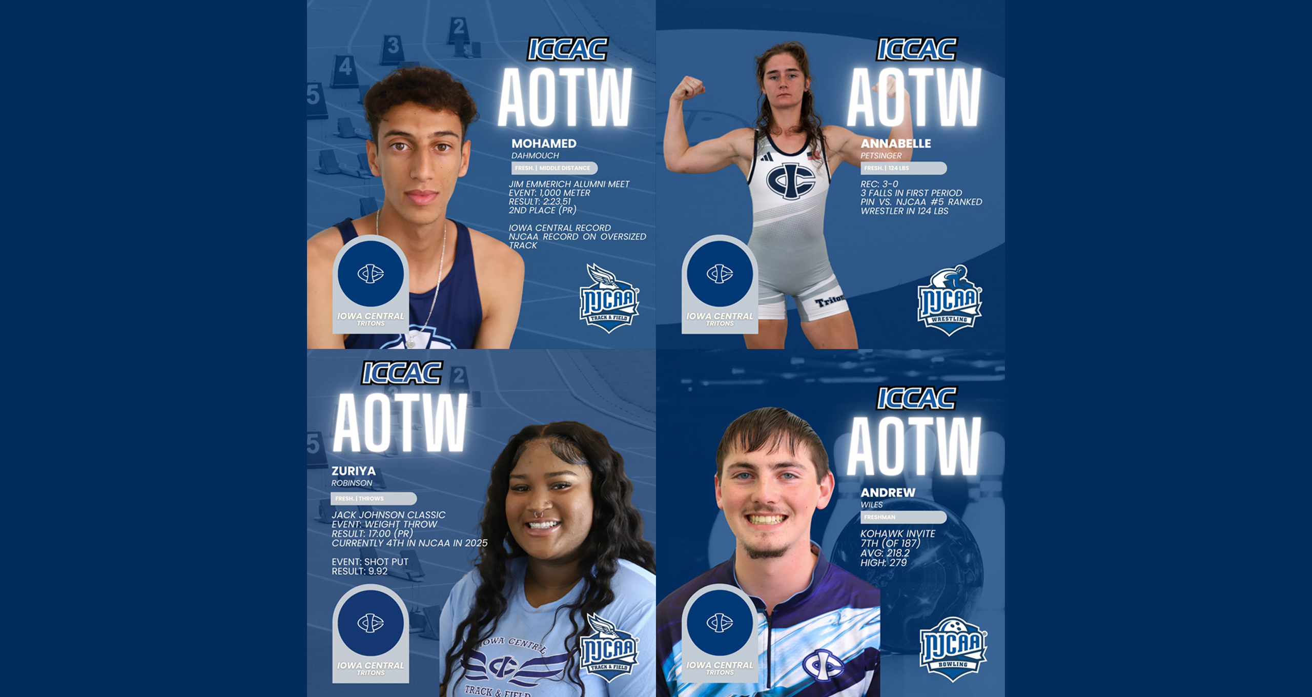 Four Tritons Earn Athlete of the Week Honors